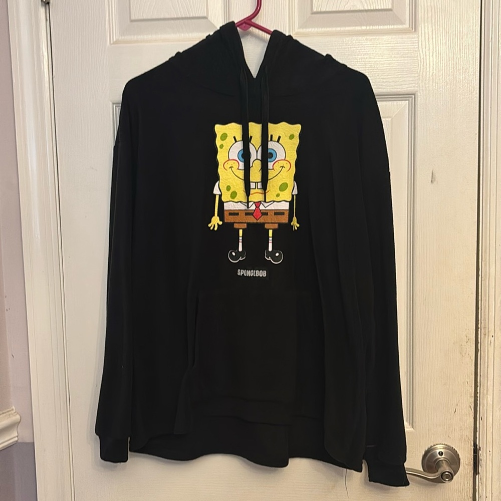 Nickelodeon SpongeBob, black pullover hoodie. size:3 XL